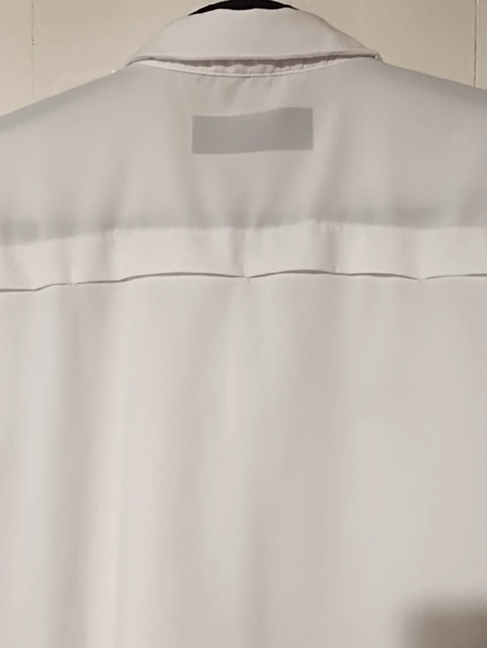 adidas EUC Medium AeroReady White Short-Sleeve Button Shirt with Black Logo.